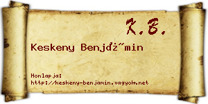 Keskeny Benjámin névjegykártya