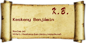 Keskeny Benjámin névjegykártya